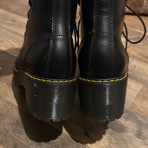 Dr. Martens Leona Black Combat Boots - Picture 8 of 13